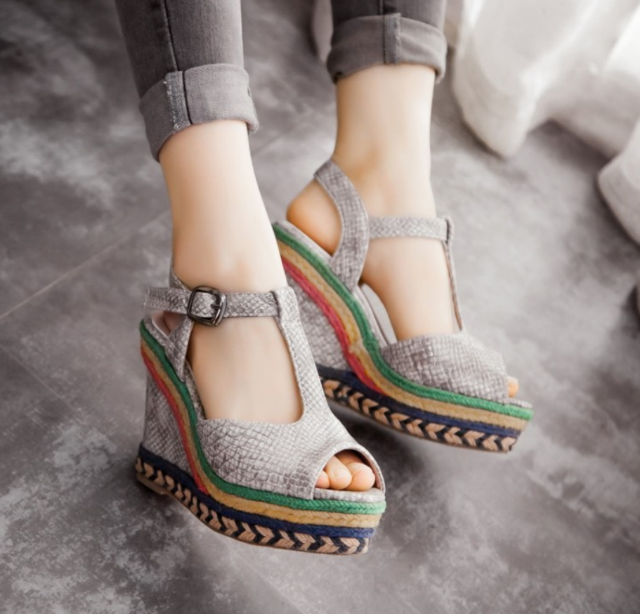 Thick-Soled Women's High Heel Wedge Sandals