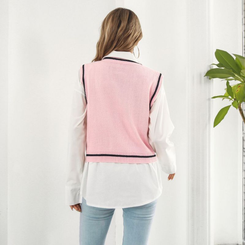 Personalized Women's Skull Print Sweater Vest for Events