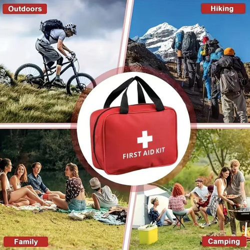 173pcs Large First Aid Kit: Portable Bag For Outdoor 173pcs Large First Aid Kit: Portable Bag For Home & Outdoor, Hiking, Camping And More - Including Emergency Supplies!