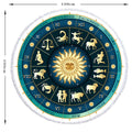 Zodiac Printed Round Beach Towel with Tassels (1 Piece)