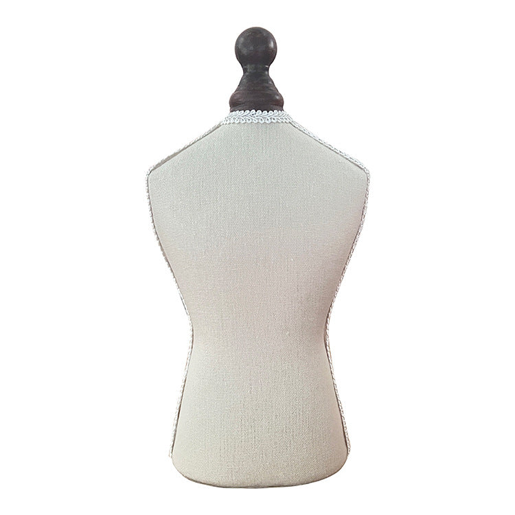 Solid Wood Necklace Display Stand with Burlap (Vintage)