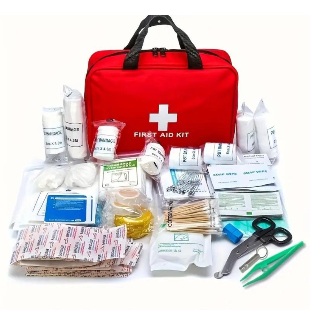 173pcs Large First Aid Kit: Portable Bag For Outdoor 173pcs Large First Aid Kit: Portable Bag For Home & Outdoor, Hiking, Camping And More - Including Emergency Supplies!