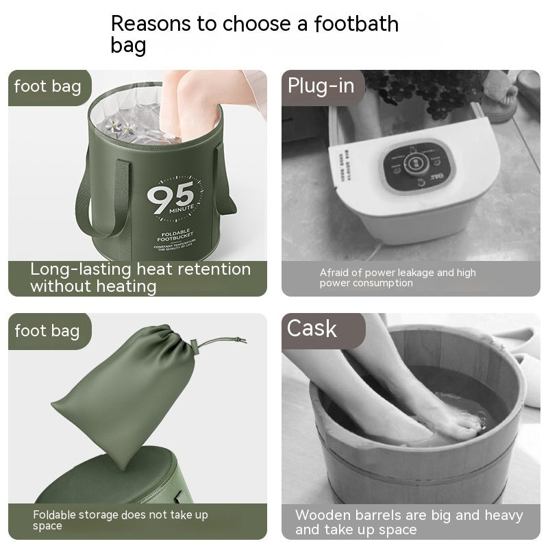 Portable High Depth Folding Foot Bath Bag for Home