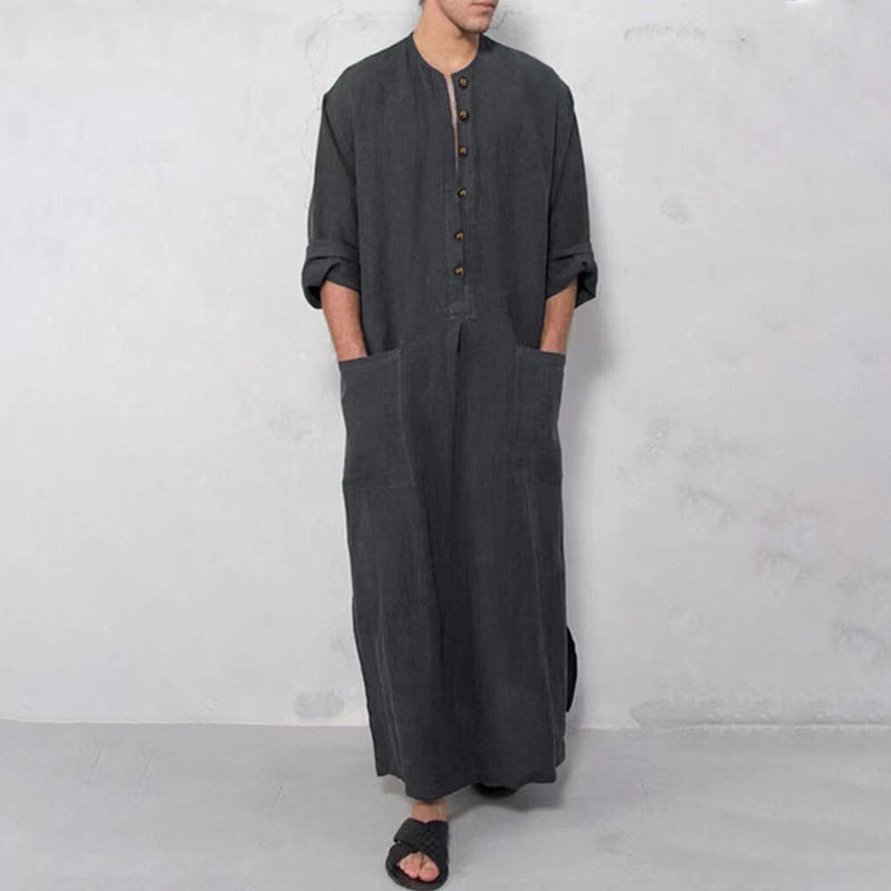 Southeast Asia Muslim Men's Loose Long Sleeve Robe